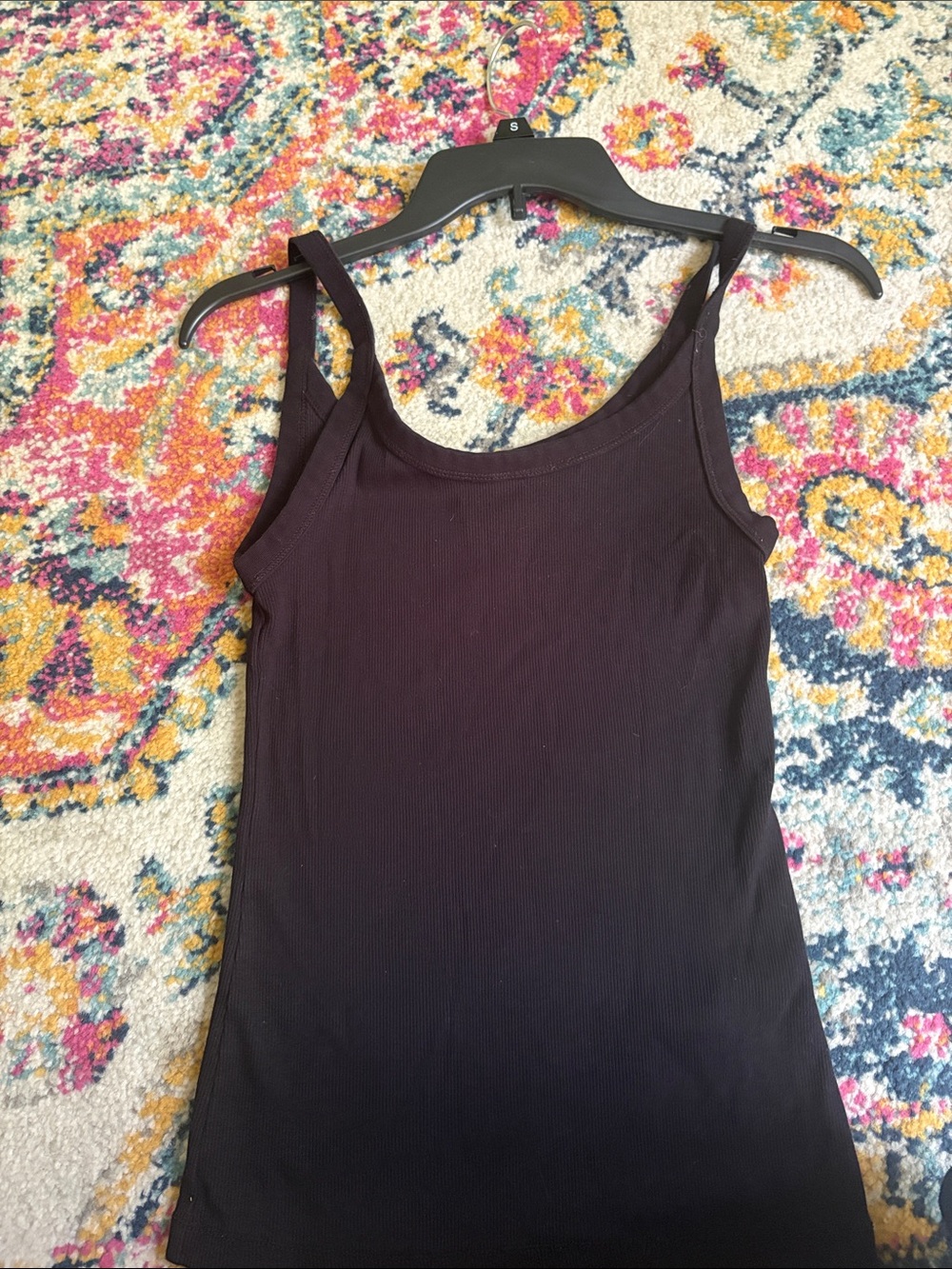 H&M Black Ribbed Tank Top - Slim Fit Women's Tank